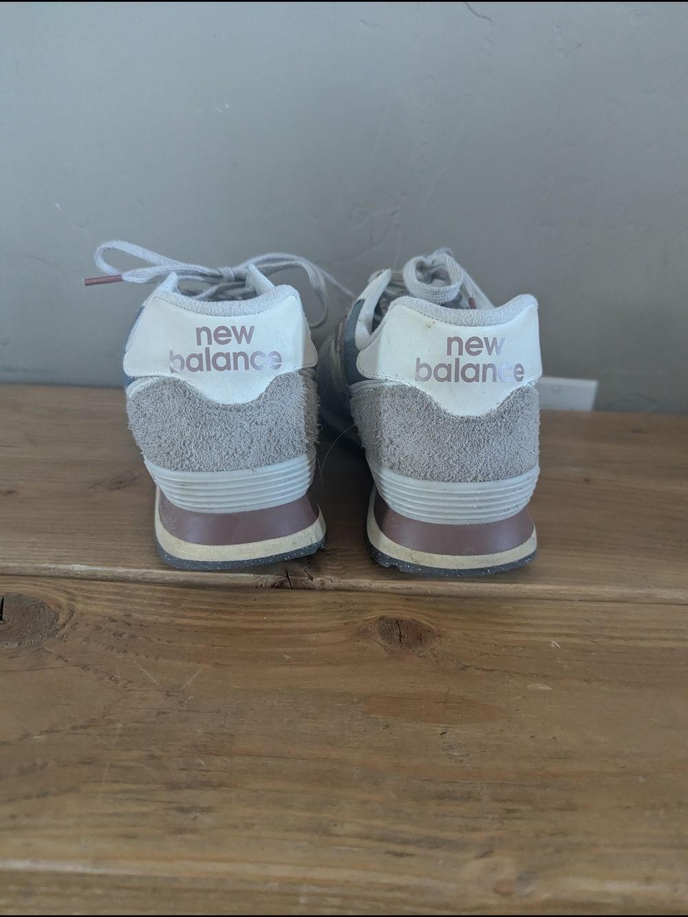 New Balance Gray and Blue Suede Mesh Sneakers - Picture 4 of 6